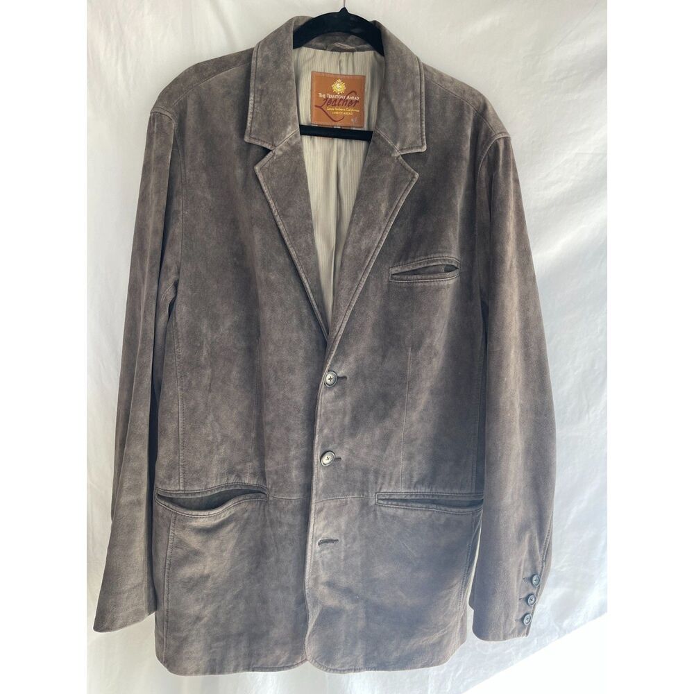 Vintage The Territory Ahead Brown Suede Leather Blazer Jacket Sport Coat Men's L